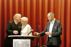 Herzliche Begrüßung der Gäste durch Roman Grinberg, Marietta Wild und Wolfgan Gruber
